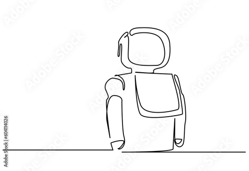 robot service assistant chat technology line art