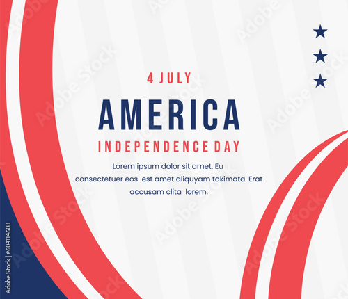 American independence day greeting card on white background Vector illustration
