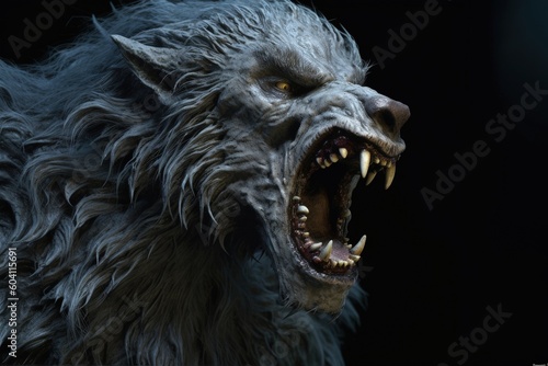 Scary werewolf in the night  fantasy concept  digital illustration. Generative AI