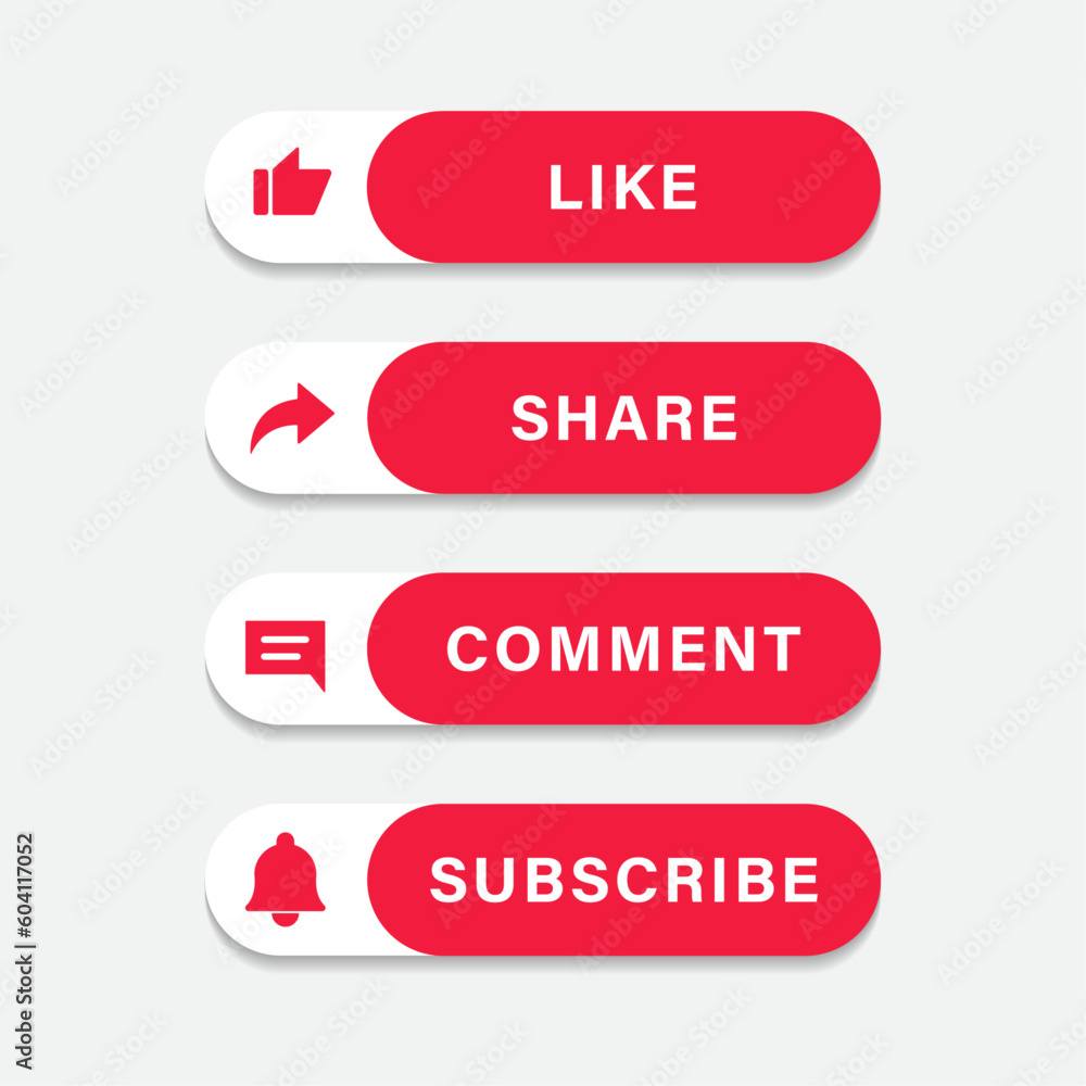 like share comment subscribe social media icon set vector design like share comment subscribe social media icon set vector design