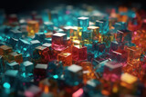 An abstract geometric background with colorful translucent glass