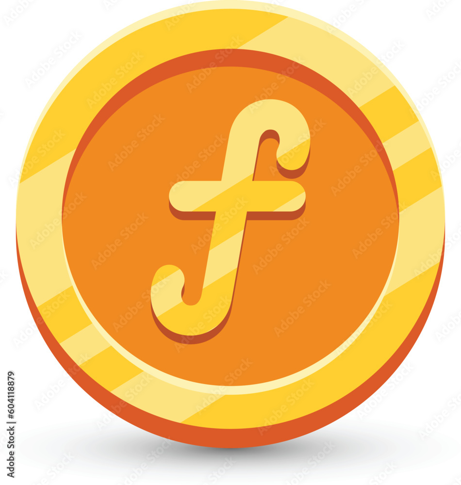 Gold Coin with Netherlands Dutch Guilder Currency Sign Gold Coin with Netherlands Dutch Guilder Currency Sign