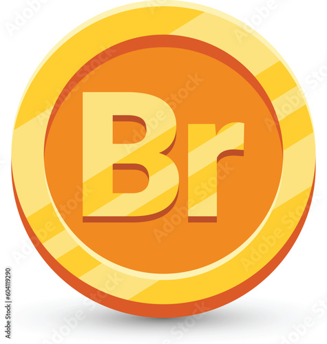 Gold Coin with Russian Ruble Currency Sign