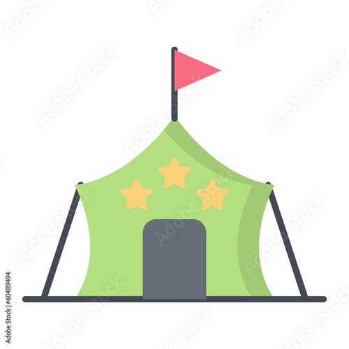 Military Tent Flat Icon