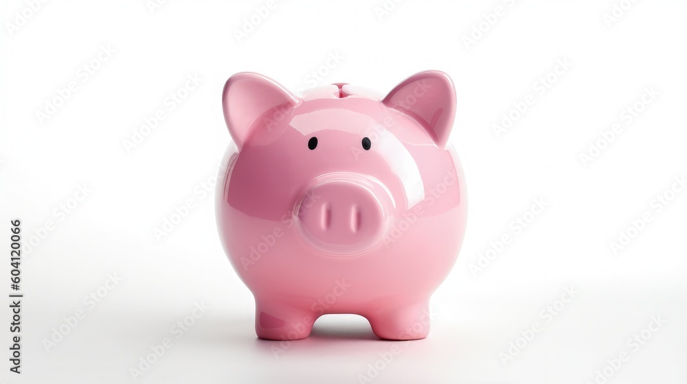 Pink piggy bank, investment concept. Generative AI