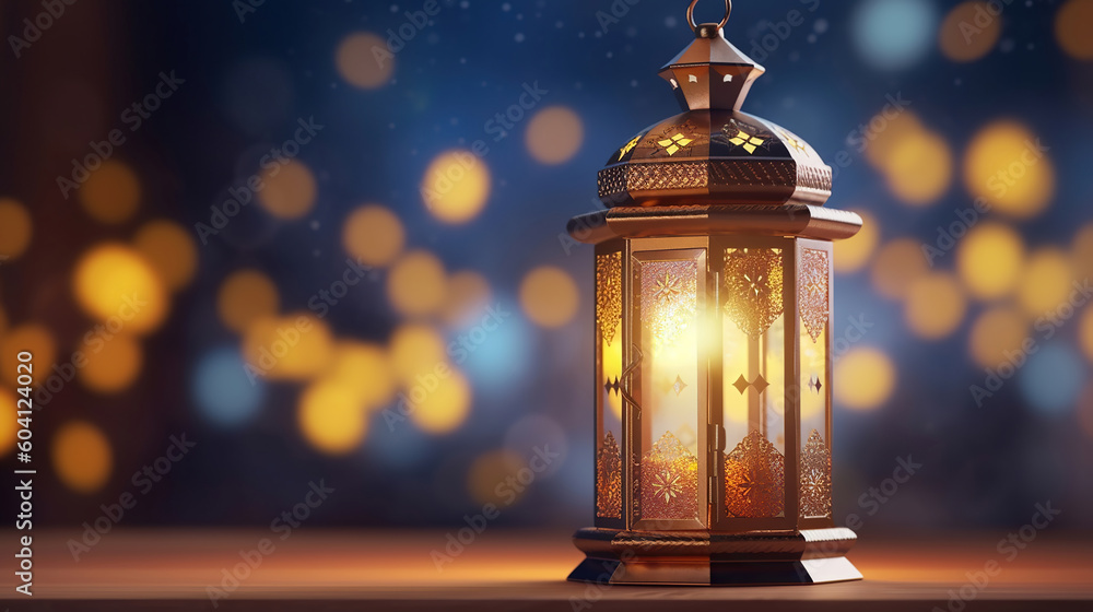 arabic lantern of ramadan celebration background illustration. Generative Ai arabic lantern of ramadan celebration background illustration. Generative Ai