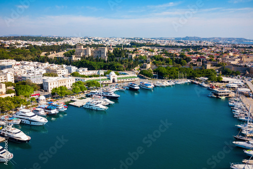 Mandraki port Rhodes city, Greece