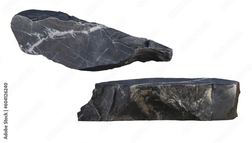 Variety of stone shapes on transparent background Variety of stone shapes on transparent background