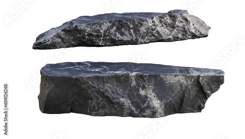 Variety of stone shapes on transparent background
