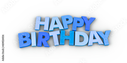 Happy Birthday in blue isolated