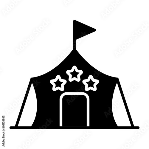 Military Tent Glyph Icon