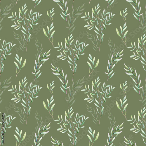 Seamless pattern with leaves