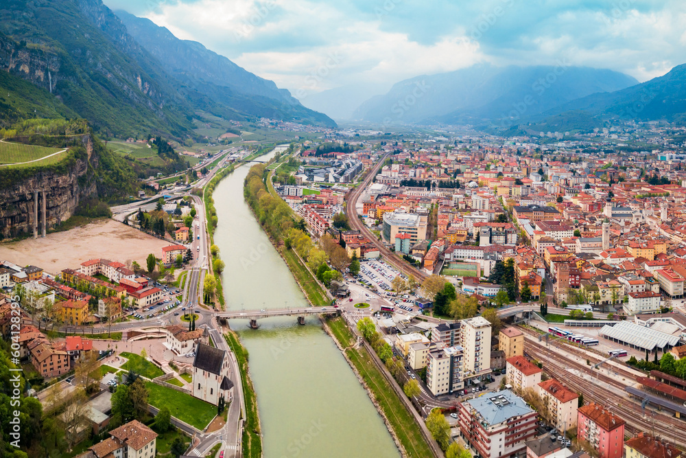 Trento aerial panoramic view.
