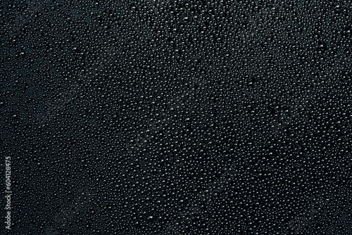 Water droplets on black background and texture,	