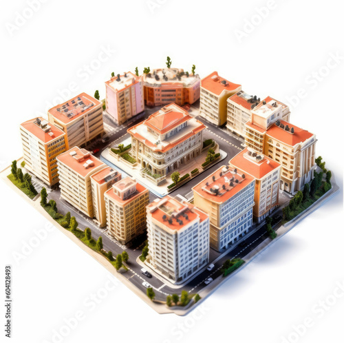 Square form of isometric miniature of Monaco isolated on a white background