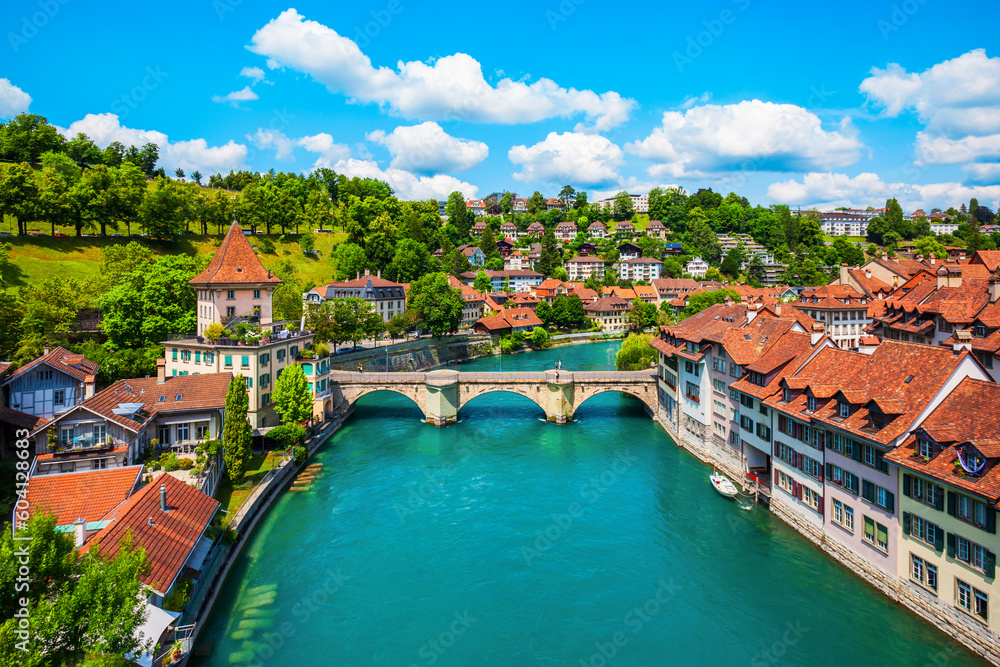 Bern aerial panoramic view, Switzerland