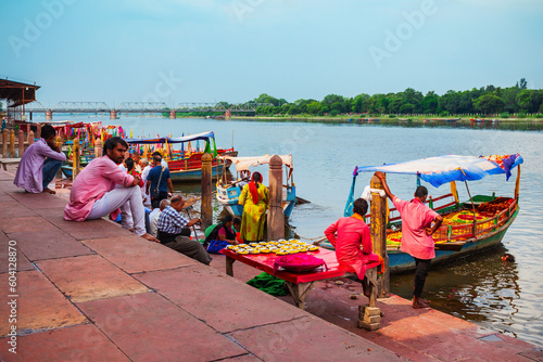 Wallpaper Mural Boats at Vishram Ghat, Mathura Torontodigital.ca