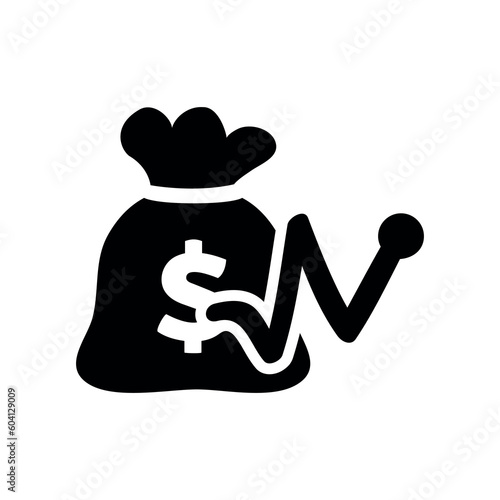 Monetize Traffic Flat Black Icon Isolate On White Background Vector Illustration | Seo Icons