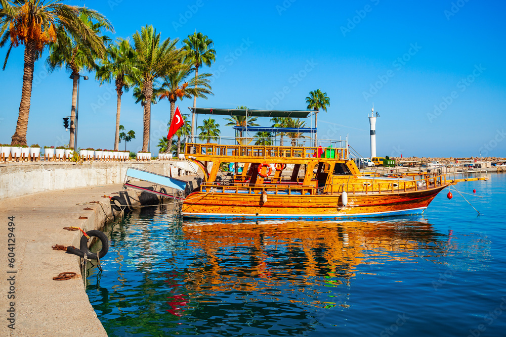 Boats at Side pier in Turkey