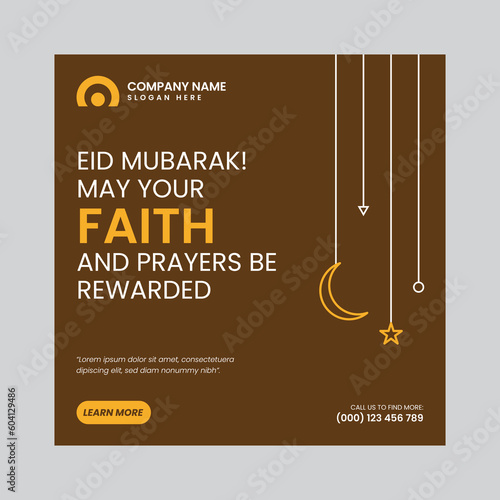 Eid Ul Adha Post Design Template for Social Media photo