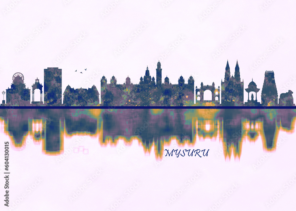 Obraz premium Mysuru Skyline. Cityscape Skyscraper Buildings Landscape City Background Modern Art Architecture Downtown Abstract Landmarks Travel Business Building View Corporate
