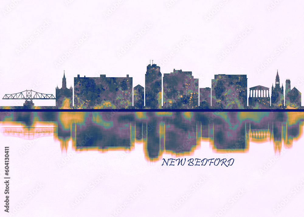 New Bedford Skyline. Cityscape Skyscraper Buildings Landscape City Background Modern Art Architecture Downtown Abstract Landmarks Travel Business Building View Corporate