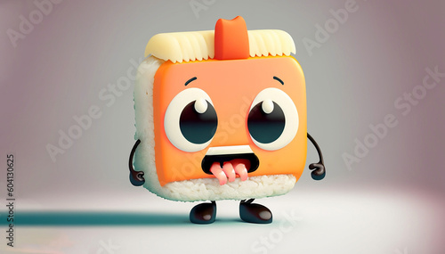 Cute sushi cartoon character photo