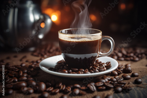 Introducing a captivating coffee-themed image collection that captures the essence of the beloved beverage. Immerse yourself in a world of rich aromas, and cozy coffee shops, ai generative ai