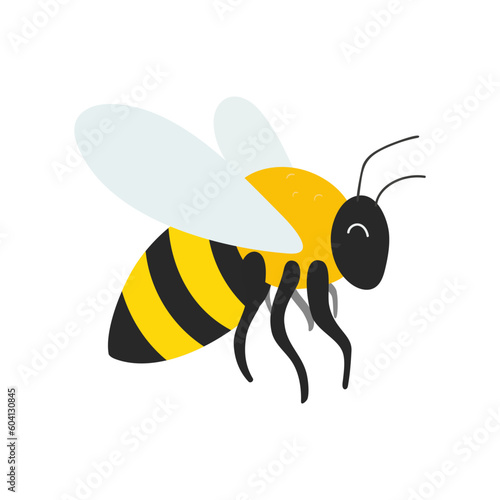 flat bee  isolated vector illustration