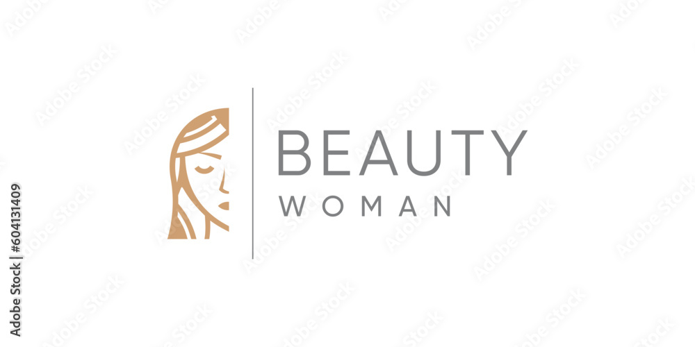 Beauty woman logo design vector with unique abstract style Beauty woman logo design vector with unique abstract style