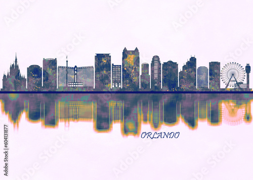 Orlando Skyline. Cityscape Skyscraper Buildings Landscape City Background Modern Art Architecture Downtown Abstract Landmarks Travel Business Building View Corporate