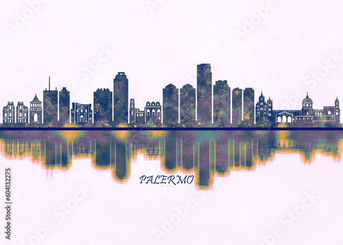 Palermo Skyline. Cityscape Skyscraper Buildings Landscape City Background Modern Art Architecture Downtown Abstract Landmarks Travel Business Building View Corporate