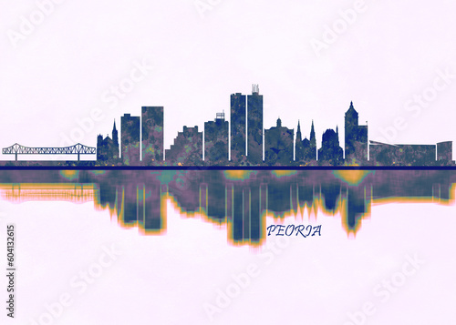 Peoria Skyline. Cityscape Skyscraper Buildings Landscape City Background Modern Art Architecture Downtown Abstract Landmarks Travel Business Building View Corporate photo