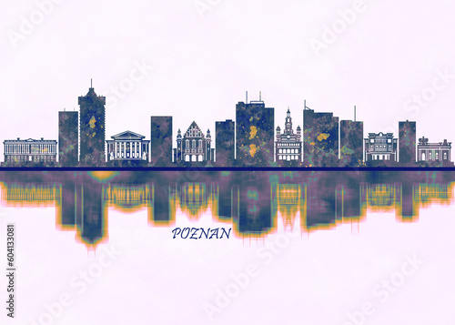 Poznan Skyline. Cityscape Skyscraper Buildings Landscape City Background Modern Art Architecture Downtown Abstract Landmarks Travel Business Building View Corporate