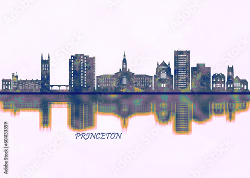 Princeton Skyline. Cityscape Skyscraper Buildings Landscape City Background Modern Art Architecture Downtown Abstract Landmarks Travel Business Building View Corporate