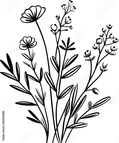Wildflower Line Art