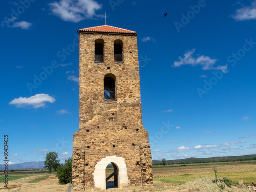 Torre de origen romano (siglo II), procedente de Fresno de la Valduerna. Villamontan de la Valduerna, León, España. photo