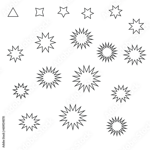 Set of stars random corner hand made vector