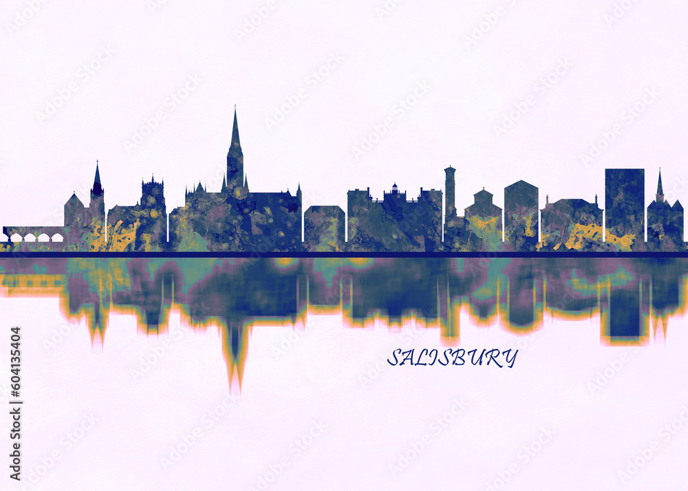 Salisbury Skyline. Cityscape Skyscraper Buildings Landscape City Background Modern Art Architecture Downtown Abstract Landmarks Travel Business Building View Corporate