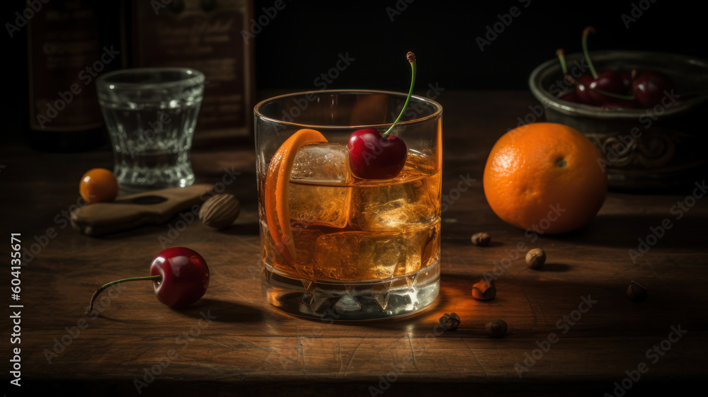 tasty cocktail in the bar. Generative AI tasty cocktail in the bar. Generative AI