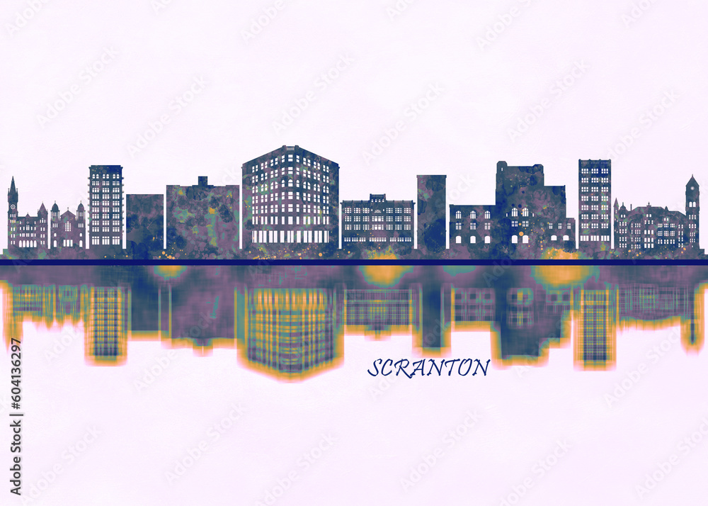 Scranton Skyline. Cityscape Skyscraper Buildings Landscape City Background Modern Art Architecture Downtown Abstract Landmarks Travel Business Building View Corporate Scranton Skyline. Cityscape Skyscraper Buildings Landscape City Background Modern Art Architecture Downtown Abstract Landmarks Travel Business Building View Corporate