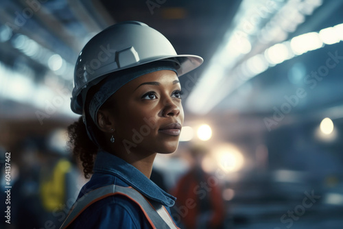 Woman engineer worker work in a building construction portrait generative ai © Silvaz Studio