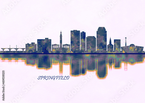 Springfield Massachusetts. Cityscape Skyscraper Buildings Landscape City Background Modern Art Architecture Downtown Abstract Landmarks Travel Business Building View Corporate photo