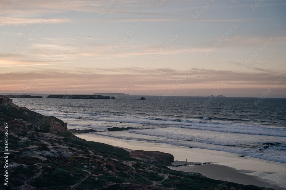 Praia do Pico da Mota. Coastline in Obidos, Peniche, Portugal.