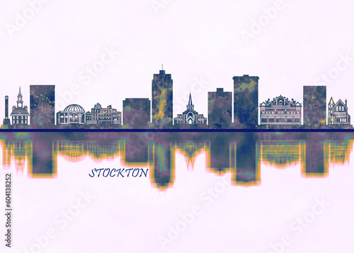 Stockton Skyline. Cityscape Skyscraper Buildings Landscape City Background Modern Art Architecture Downtown Abstract Landmarks Travel Business Building View Corporate photo