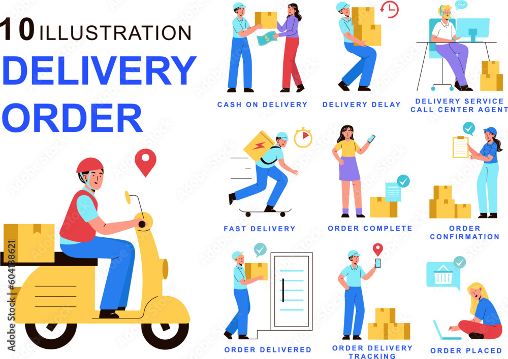 Delivery Order Illustration Set