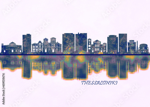 Thessaloniki Skyline. Cityscape Skyscraper Buildings Landscape City Background Modern Art Architecture Downtown Abstract Landmarks Travel Business Building View Corporate