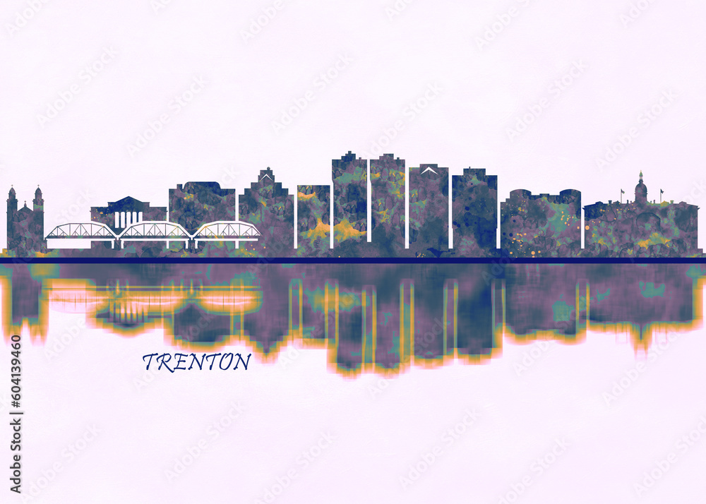 Trenton Skyline. Cityscape Skyscraper Buildings Landscape City Background Modern Art Architecture Downtown Abstract Landmarks Travel Business Building View Corporate