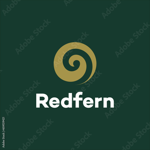 Koru, Maori symbol and spiral shape logo vector photo