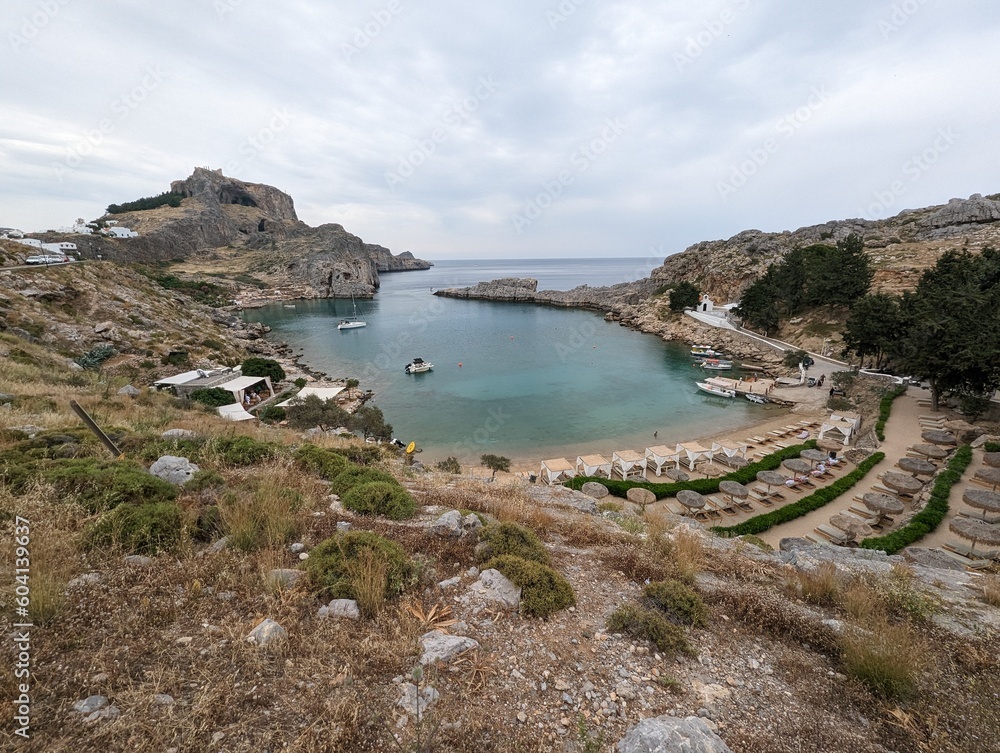 Relaxed, atmospheric little bay in Rhodes, where you can also go diving.